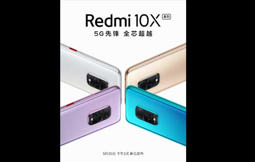 Xiaomi ปล่อยภาพทีเซอร์ เตรียมเปิดตัว Redmi 10X Series สมาร์ทโฟน (5G) ที่มาพร้อมกับ Dimensity 820 ในวันที่ 26 พฤษภาคม 2020 นี้