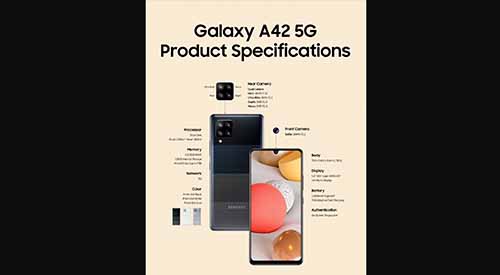 เผย!! รายละเอียดสเปกเต็มของ Samsung Galaxy A42 สมาร์ทโฟน 5G ในราคาประหยัด