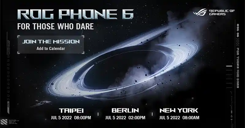 เตรียมเปิดตัวสมาร์ทโฟนเกมมิ่ง Asus ROG Phone 6 อย่างเป็นทางการในวันที่ 5 กรกฎาคม 2022 นี้