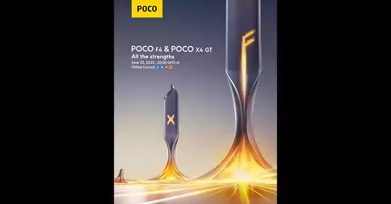 POCO เตรียมเปิดตัวสมาร์ทโฟน POCO F4 (5G) และ POCO X4 GT อย่างเป็นทางการทั่วโลก ในวันที่ 23 มิถุนายน 2022 นี้