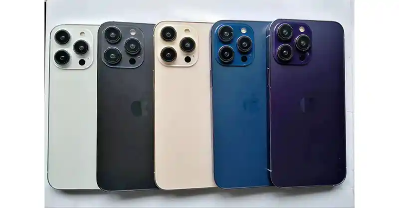 เผย!! ภาพตัวเครื่องดัมมี่ของ iPhone 14 Pro ในสีใหม่ สีน้ำเงิน Blue และสีม่วงเข้ม Dark Purple