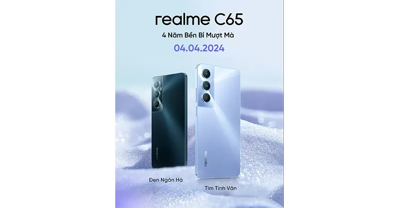 Realme ยืนยัน!! เปิดตัวสมาร์ทโฟน Realme C65 อย่างเป็นทางการในเวียดนาม ในวันที่ 4 เมษายน 2024 นี้