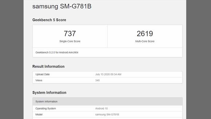 Samsung Galaxy S20 Lite โผล่ทดสอบประสิทธิภาพบน Geekbench มาพร้อมชิปเซ็ต Snapdragon 865