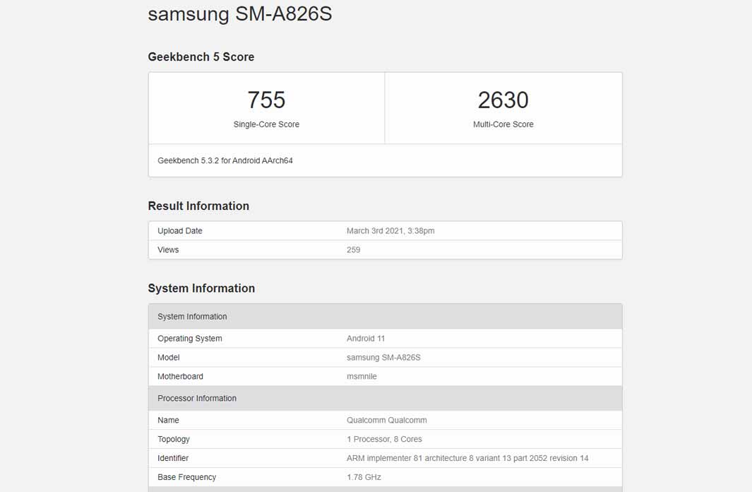 หลุด!! Samsung Galaxy A82 สมาร์ทโฟนกล้องสไลด์ได้โผล่บน Geekbench  พร้อมหลุดรายละเอียดสเปกกล้องที่ใช้เซ็นเซอร์ของ Sony ความละเอียดสูงถึง 64MP