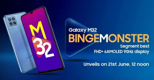 Samsung Galaxy M32 ประกาศเตรียมเปิดตัวในวันที่ 21 มิถุนายน 2021 นี้ ที่ประเทศอินเดีย พร้อมเผยรายละเอียดสเปกที่สำคัญ