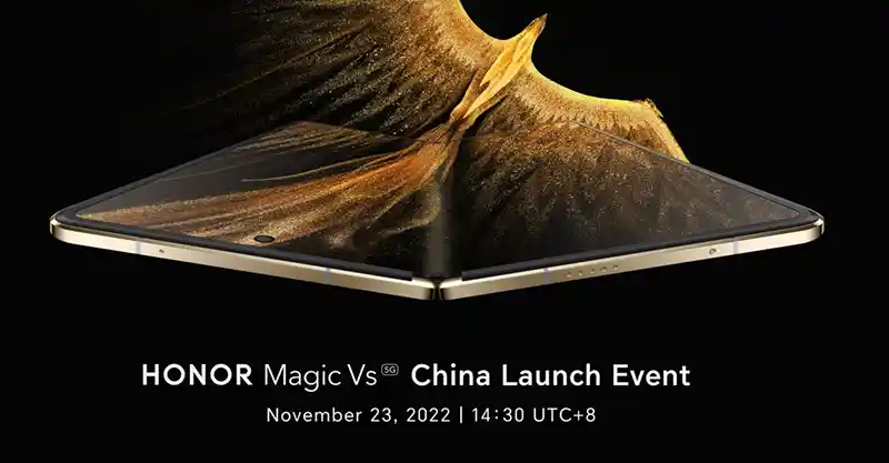 เตรียมเปิดตัวสมาร์ทโฟนหน้าจอพับได้ Honor Magic Vs อย่างเป็นทางการที่ประเทศจีน ในวันที่ 23 พฤศจิกายน 2022 นี้