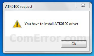 ปัญหา Notebook ASUS แจ้งเตือน You have to install ATK0100 driver